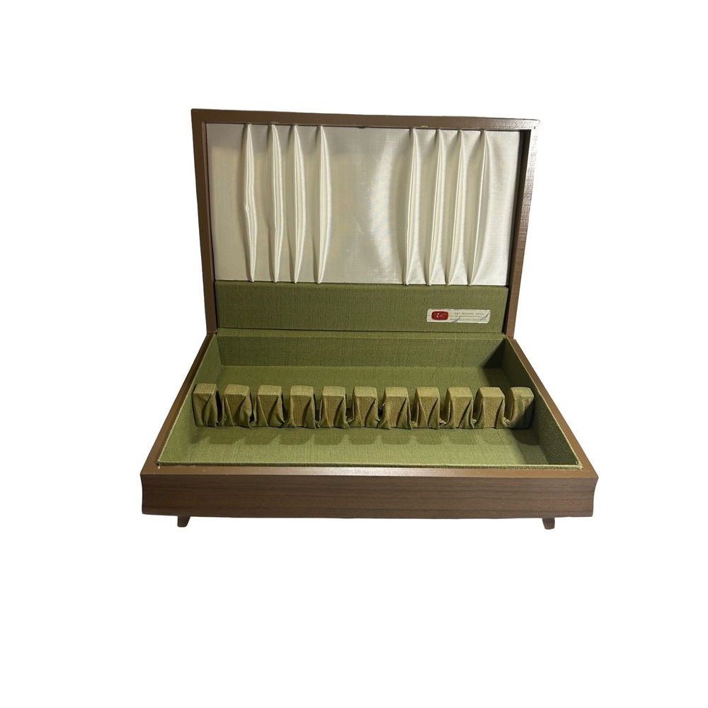 Vintage 1847 Rogers Bros Silverware Chest Wood Tarnish Resisting Flatware Box